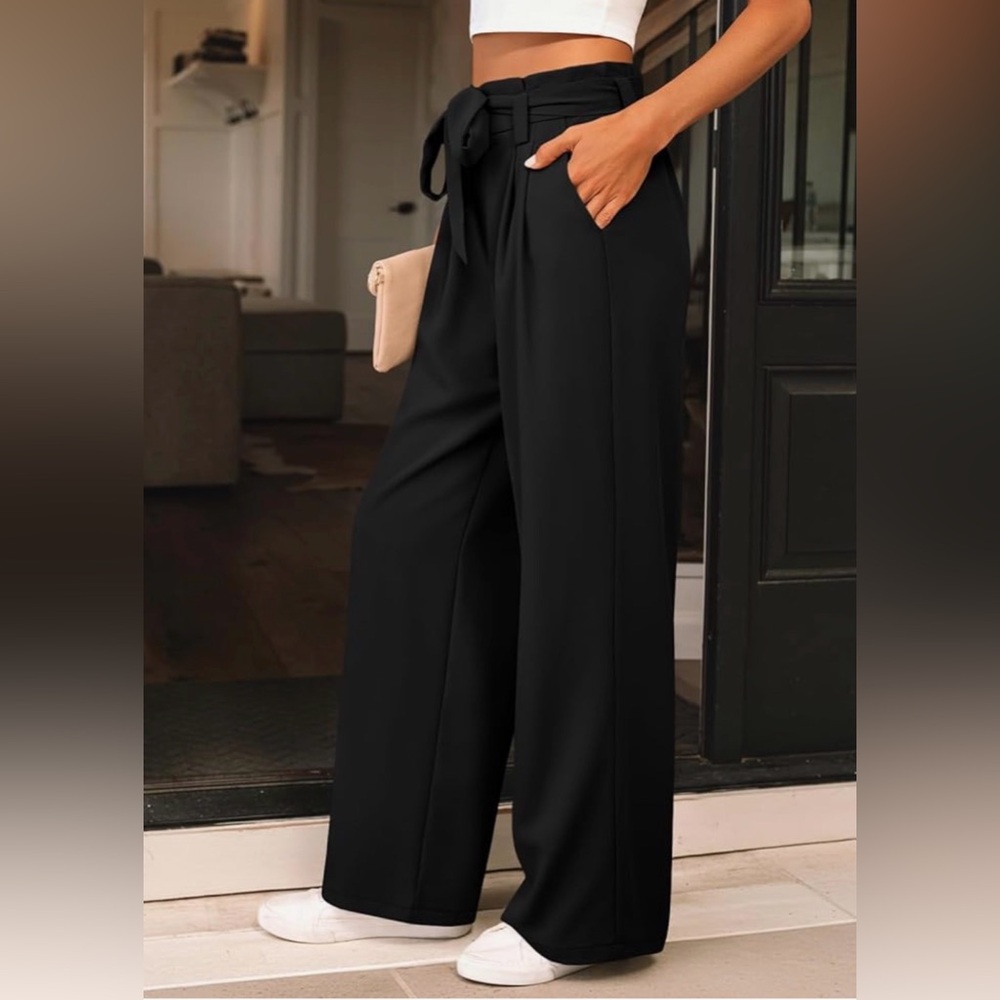 LILLUSORY Black Wide-Leg Trousers Medium - Picture 2 of 6